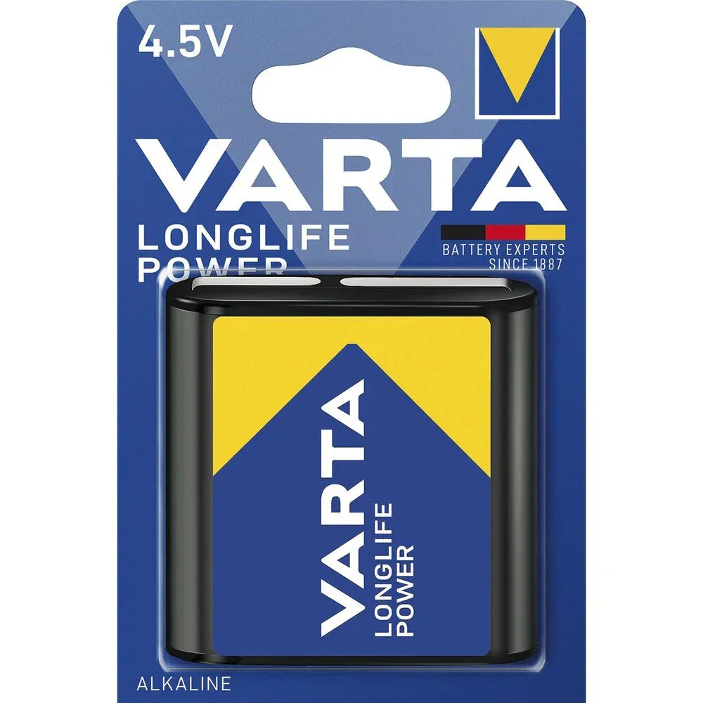 Pile plate 4.5V Varta Longlife Power en emballage blister, accessoires énergie