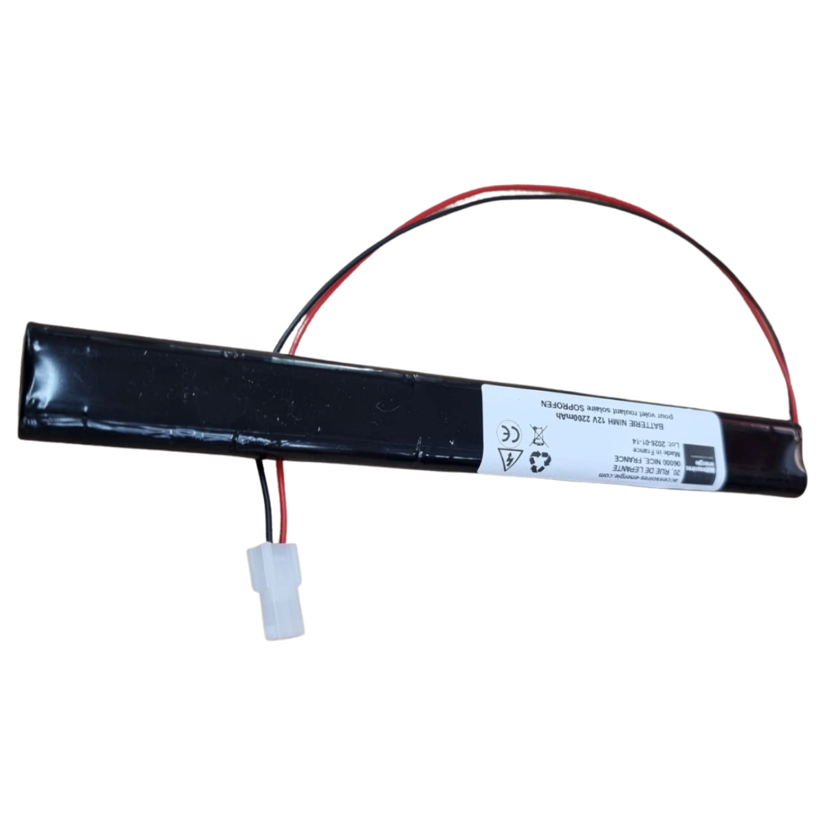 Batterie NiMH 12V 2200mAh pour moteur de volet roulant solaire TOIROL / UNAFERM