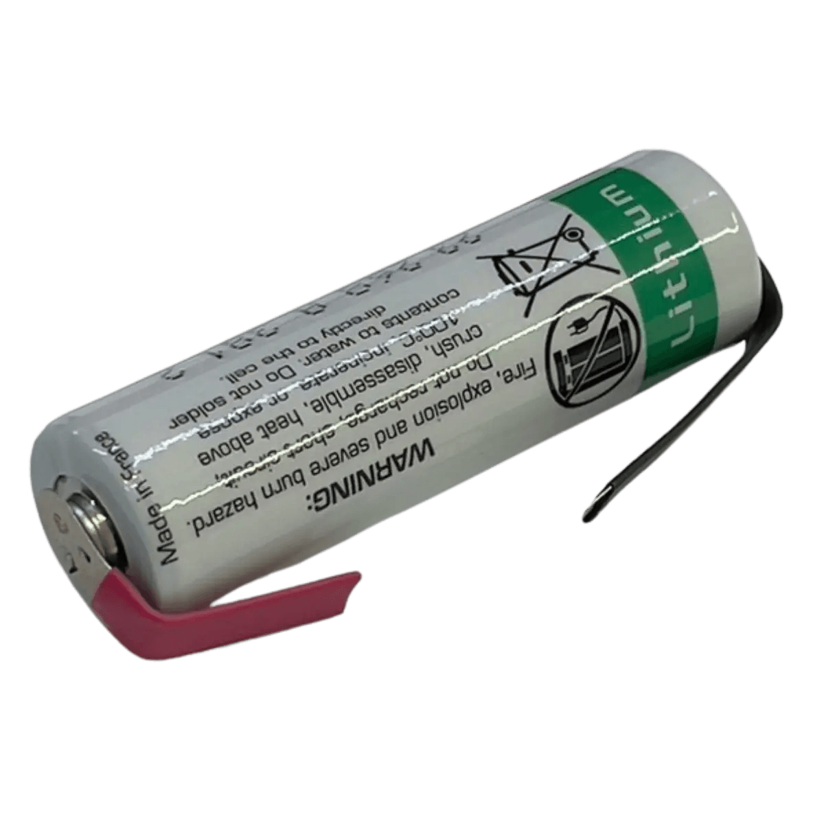 Pile Saft Lithium 3.6V LS14500 AA SAFT avec pâtes à souder