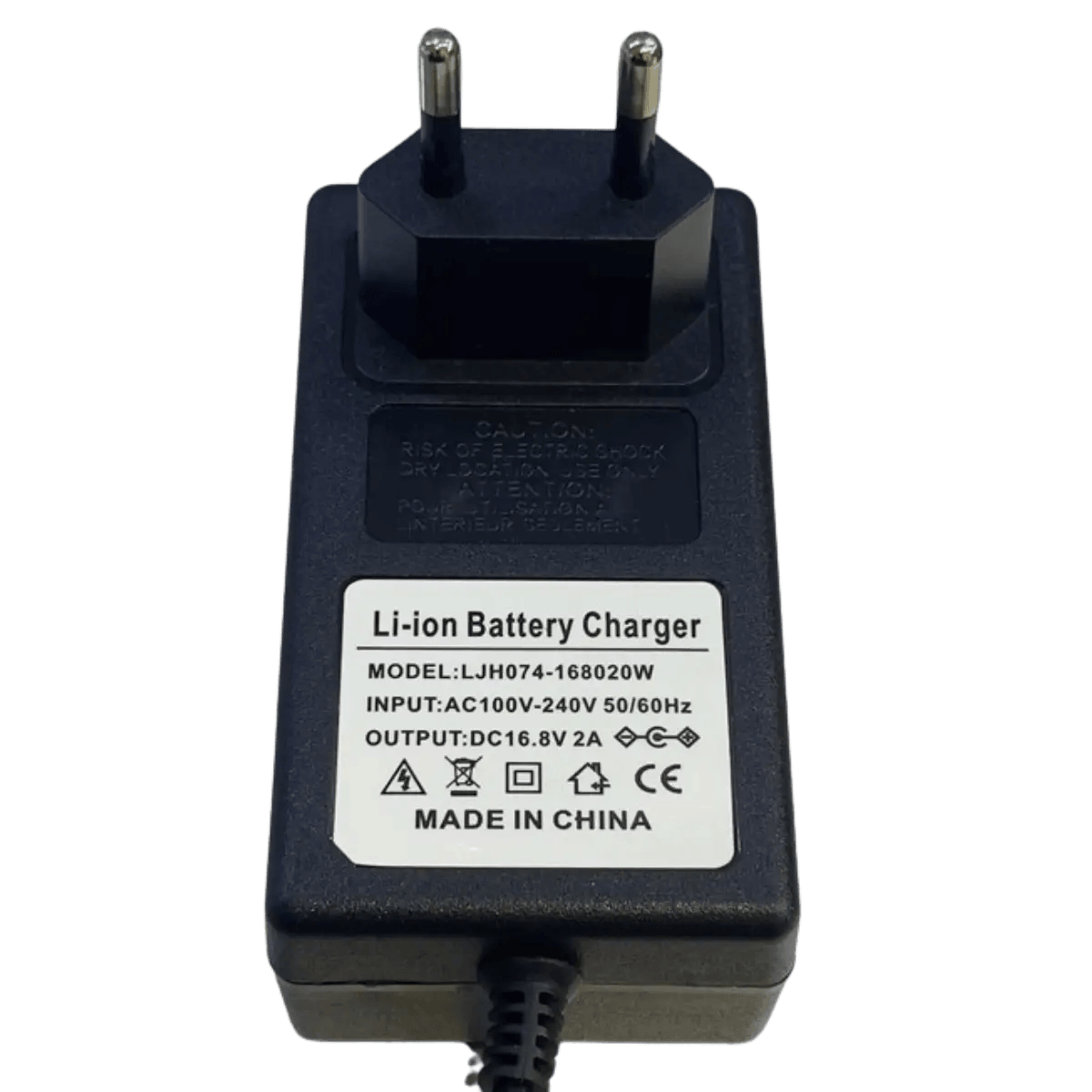 Chargeur 16.8V 2A pour batterie lithium-ion fiche 4.0x1.35mm