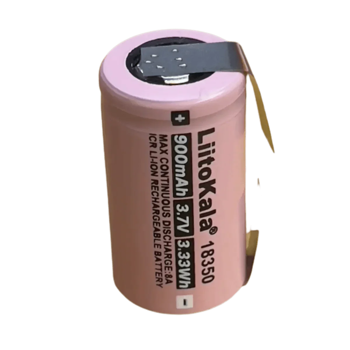 Batterie Lithium Rechargeable ICR 3.7v 18350 900mAh - 8A avec languettes