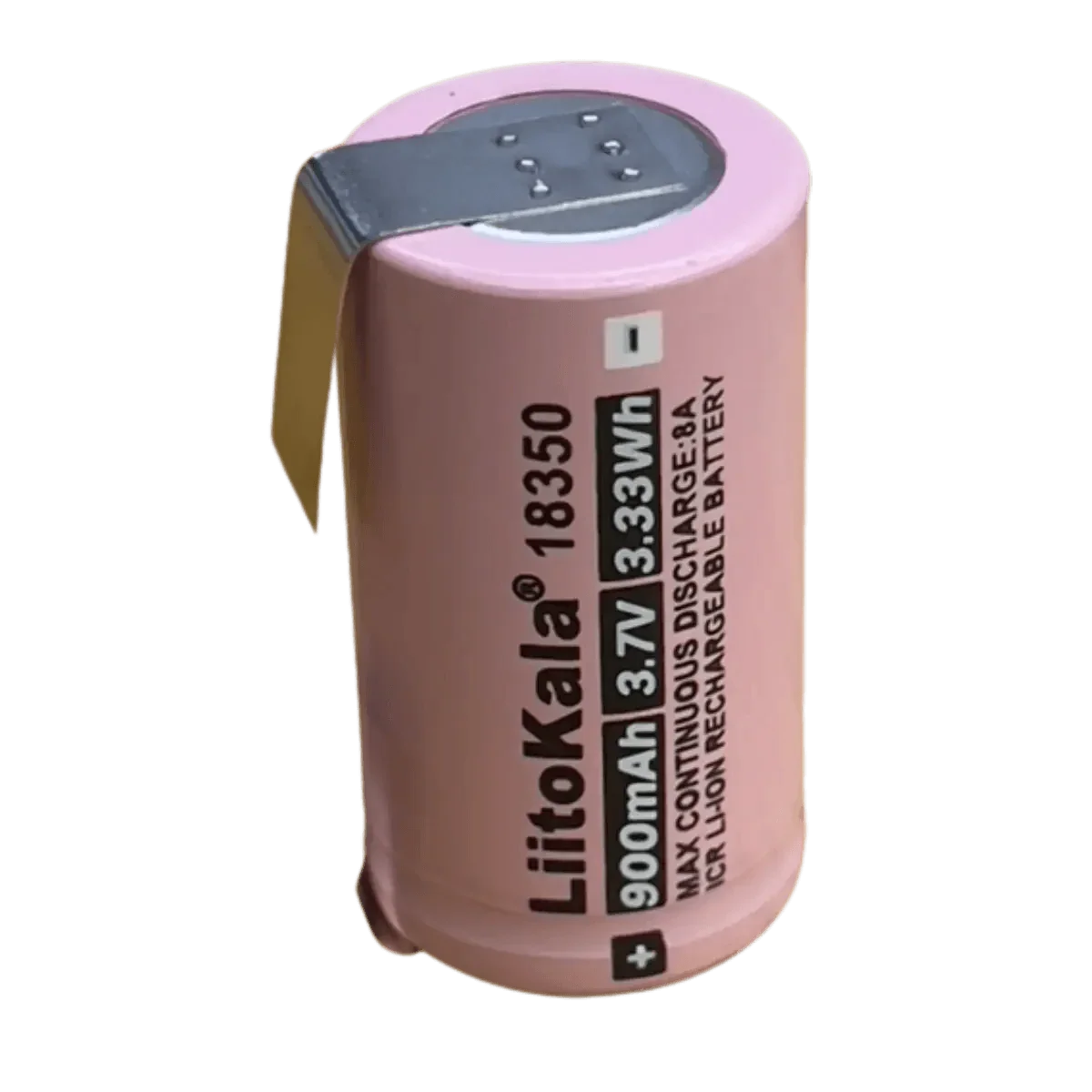 Batterie Lithium Rechargeable ICR 3.7v 18350 900mAh - 8A avec languettes