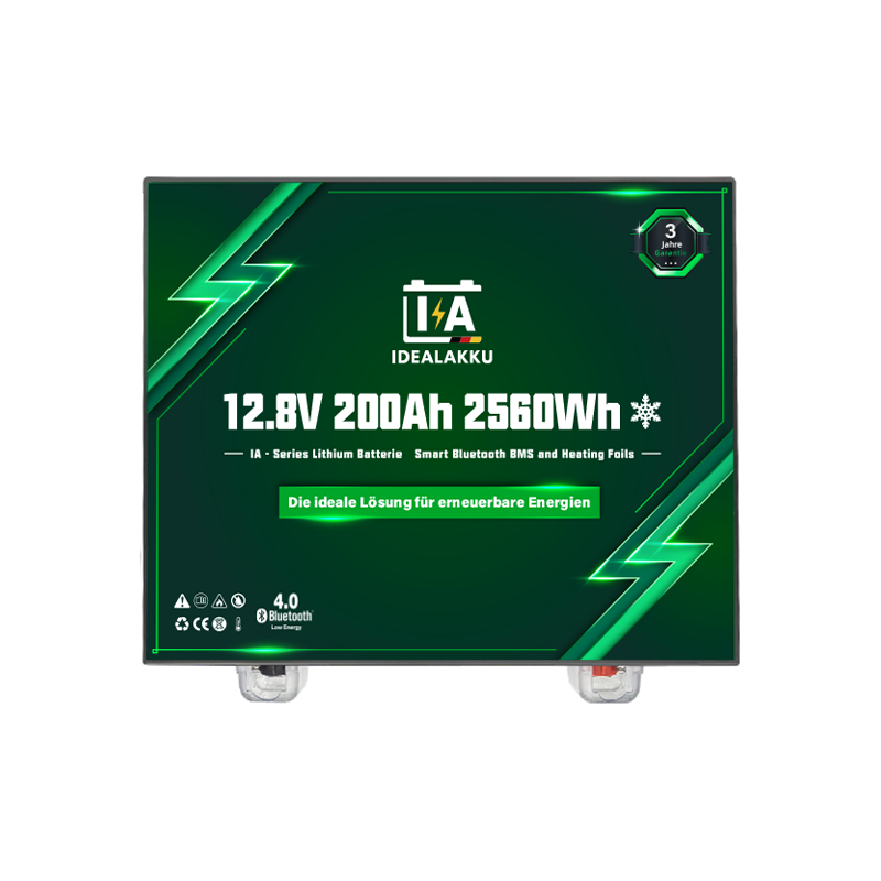 Batterie Lithium LiFePO4 12.8V 200Ah IDEALAKKU IA-12-200H – Remplacement AGM / GEL