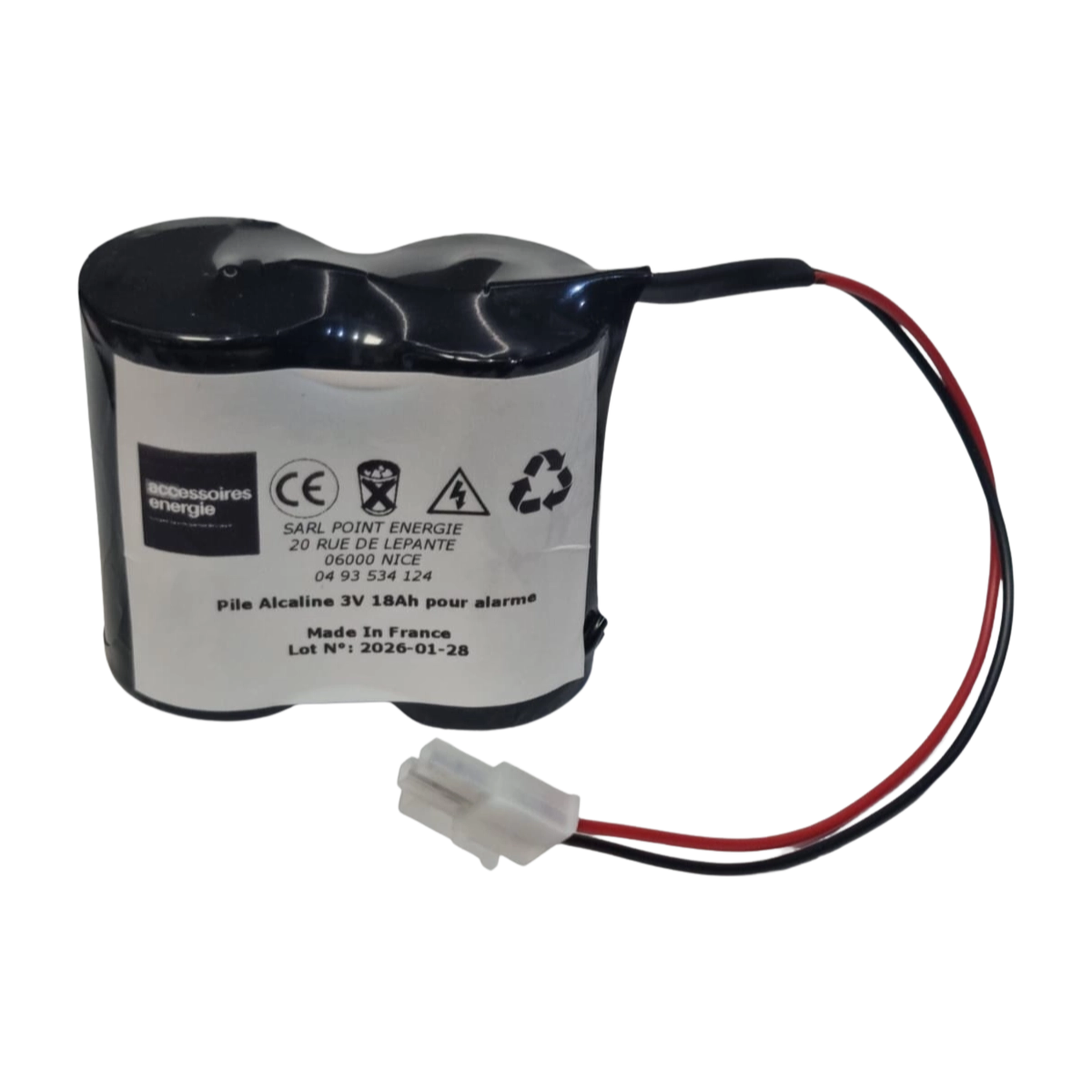 Alkalibatterie 3V 18Ah für Alarm