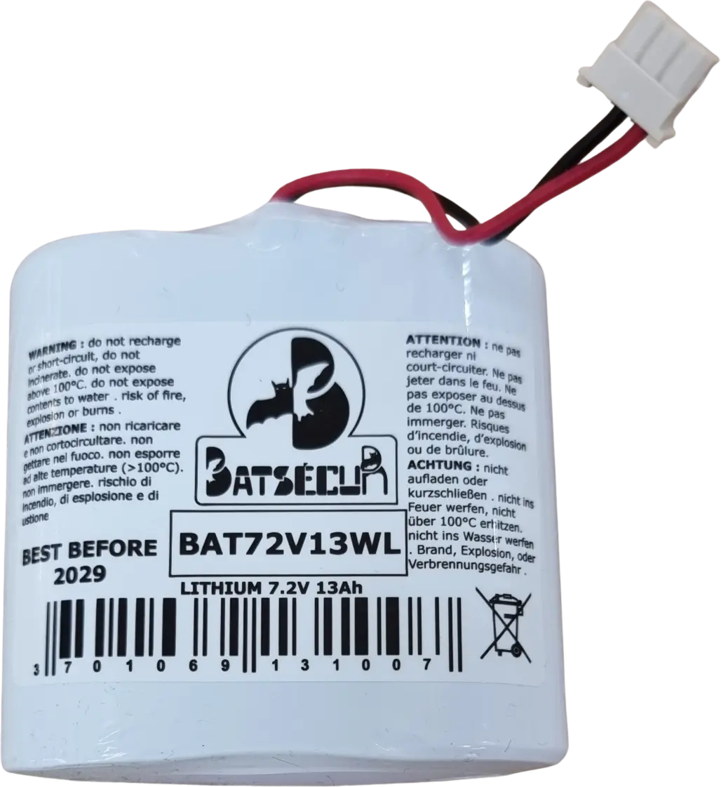 Pile Lithium 7.2V 13Ah BAT72V13WL Tecnoalarm Li-SOCl2