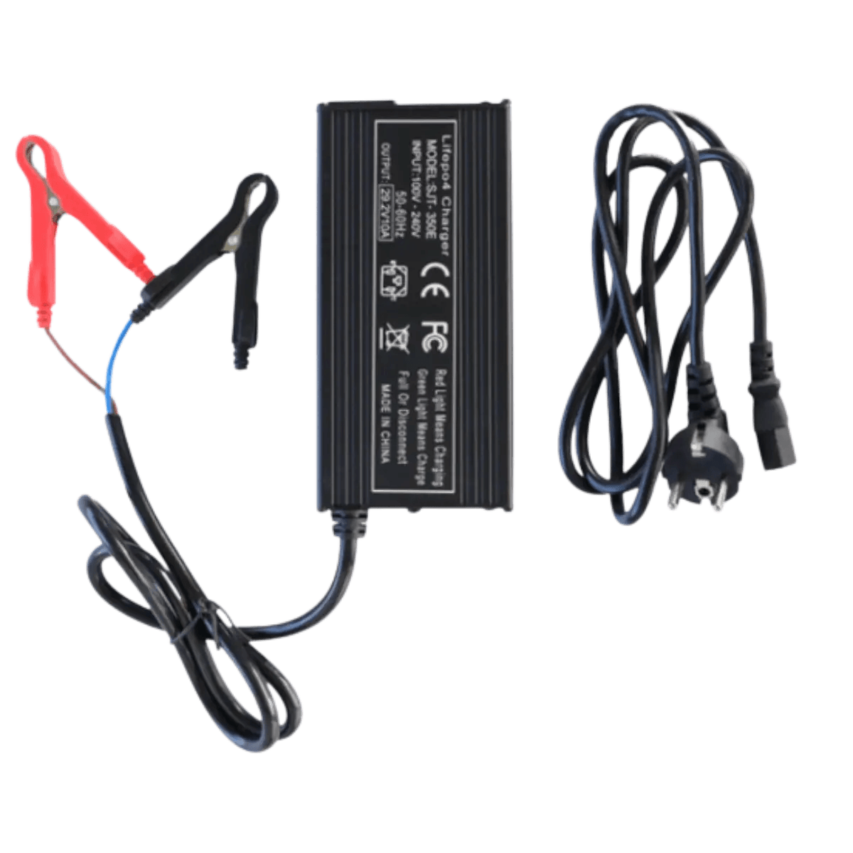 Chargeur de batterie lithium 29.2V 10A avec pinces