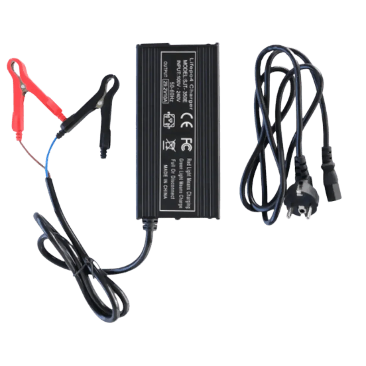 Chargeur de batterie lithium 29.2V 10A avec pinces