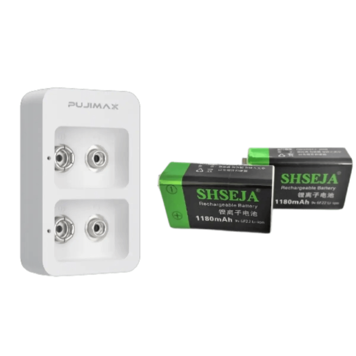 Chargeur rapide intelligent avec +2 batteries rechargeables 9v Li-ion