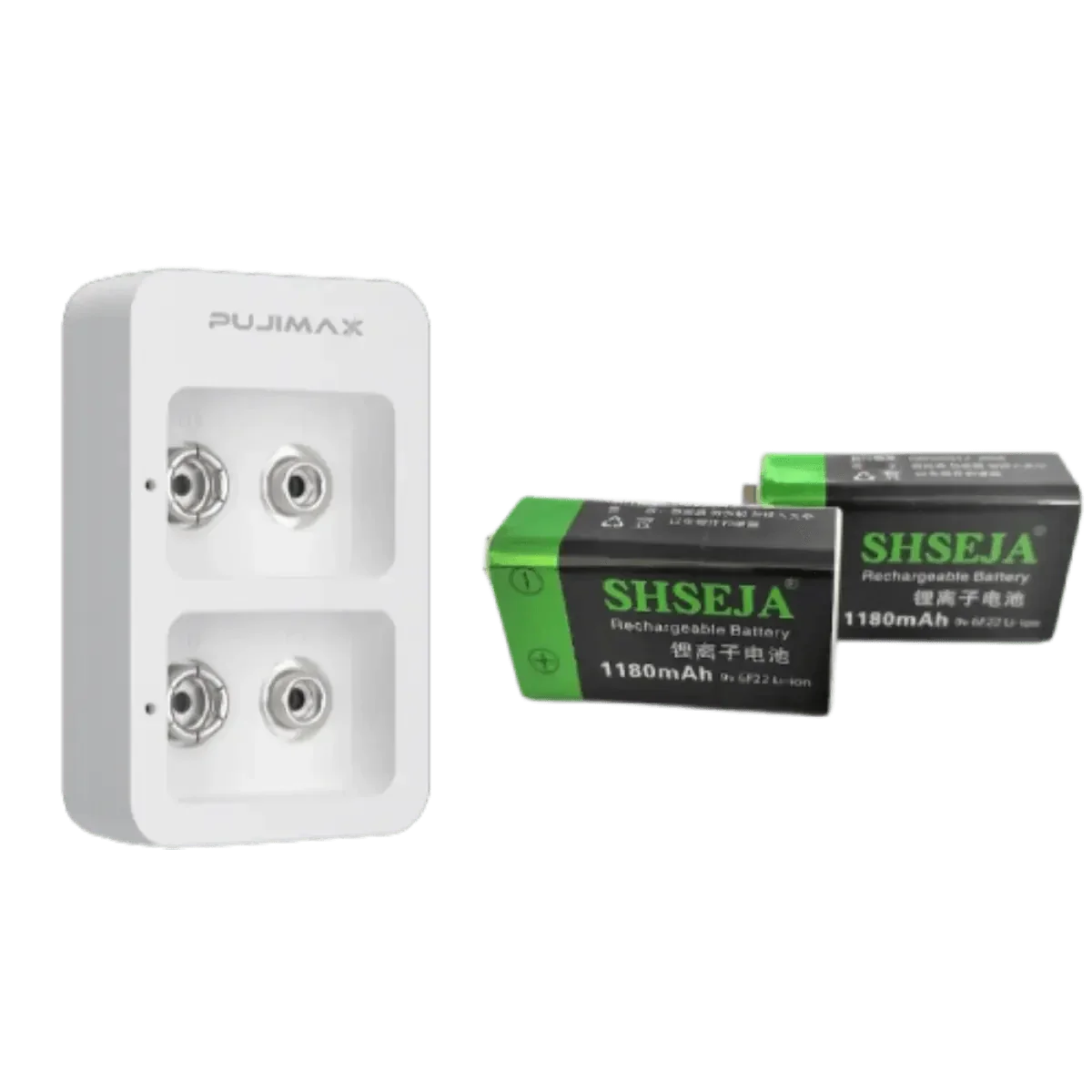 Chargeur rapide intelligent avec +2 batteries rechargeables 9v Li-ion