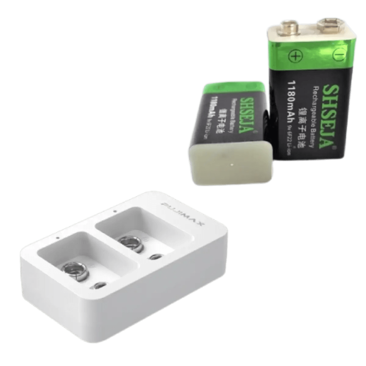 Chargeur rapide intelligent avec +2 batteries rechargeables 9v Li-ion