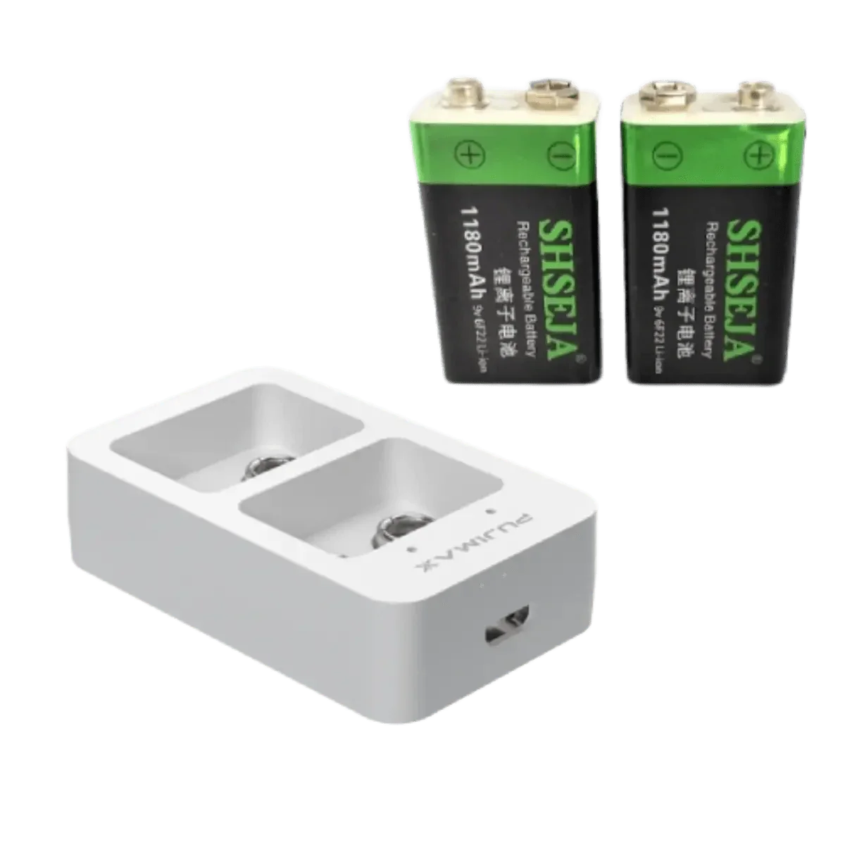 Chargeur rapide intelligent avec +2 batteries rechargeables 9v Li-ion