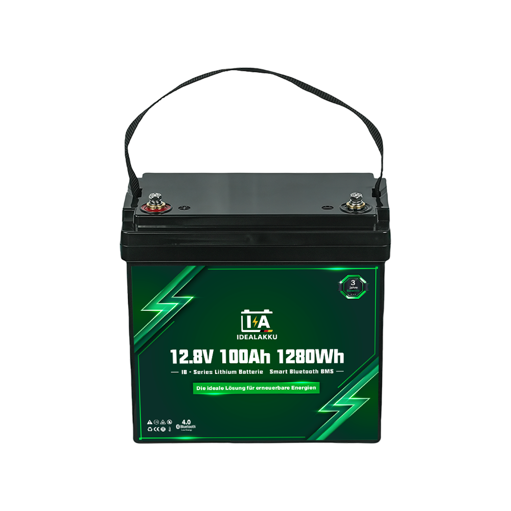 Batterie Lithium LiFePO4 12.8V 100Ah IDEALAKKU IB-12-100-MINI Bluetooth – Remplacement AGM GEL