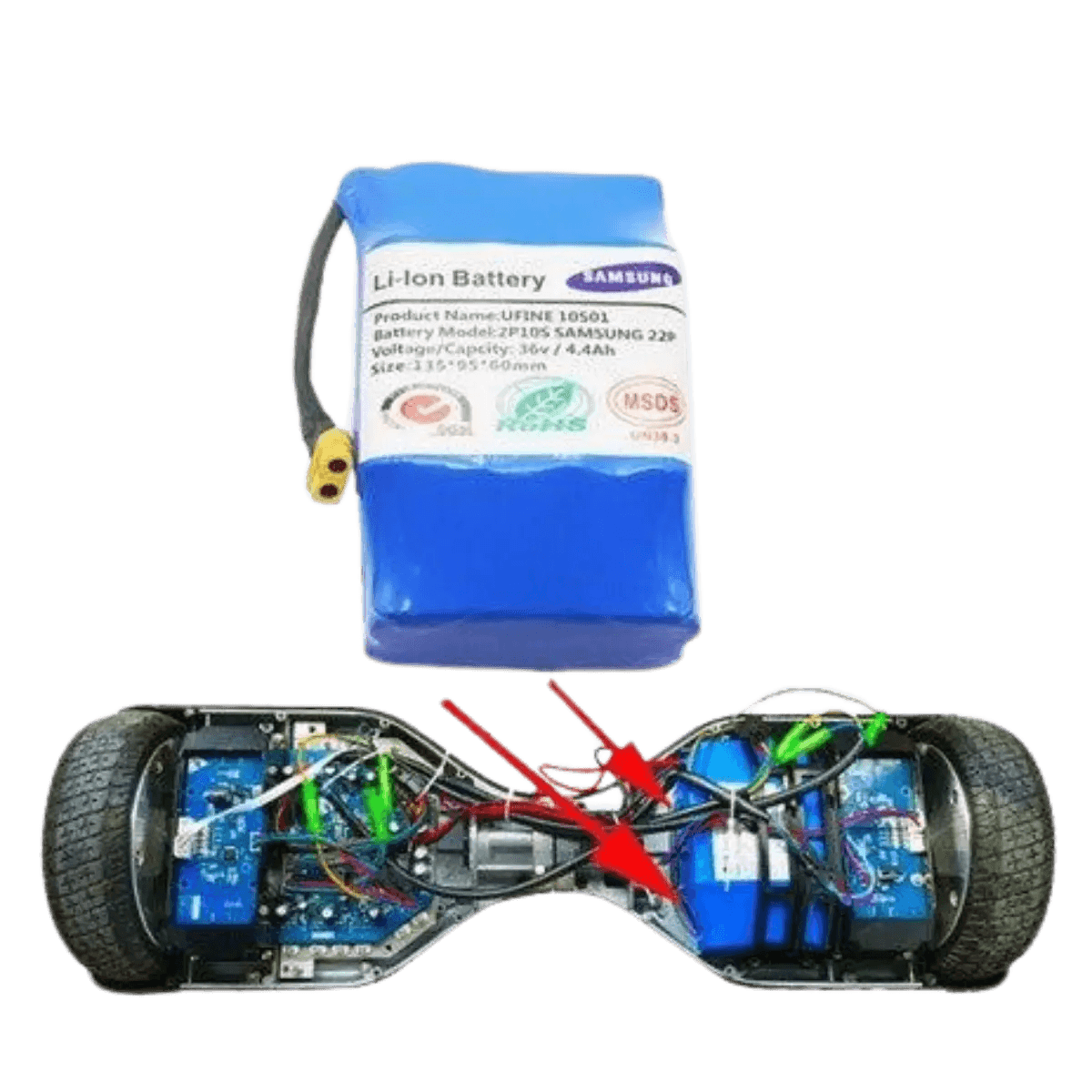 Batterie lithium pour Hoverboard 36V 6000mAh