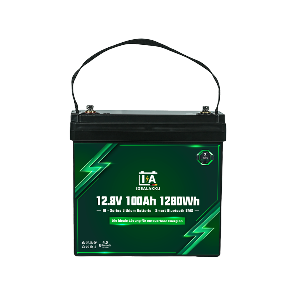Batterie Lithium LiFePO4 12.8V 100Ah IDEALAKKU IB-12-100-MINI Bluetooth – Remplacement AGM GEL