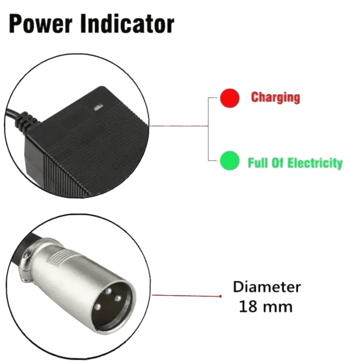 Chargeur lithium 42v 2A lithium Connecteur XLR 3 Points - Accessoires Energie