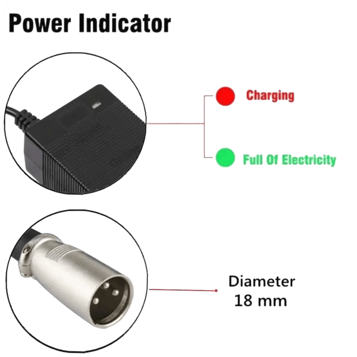 Chargeur 42V 3A Connecteur XLR 3 Points