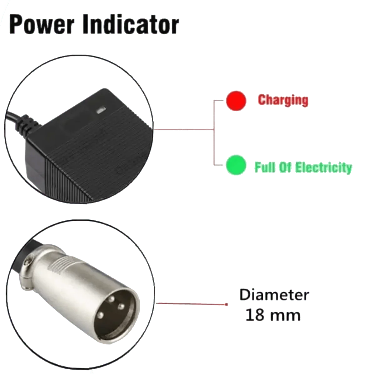 Chargeur 42V 3A Connecteur XLR 3 Points