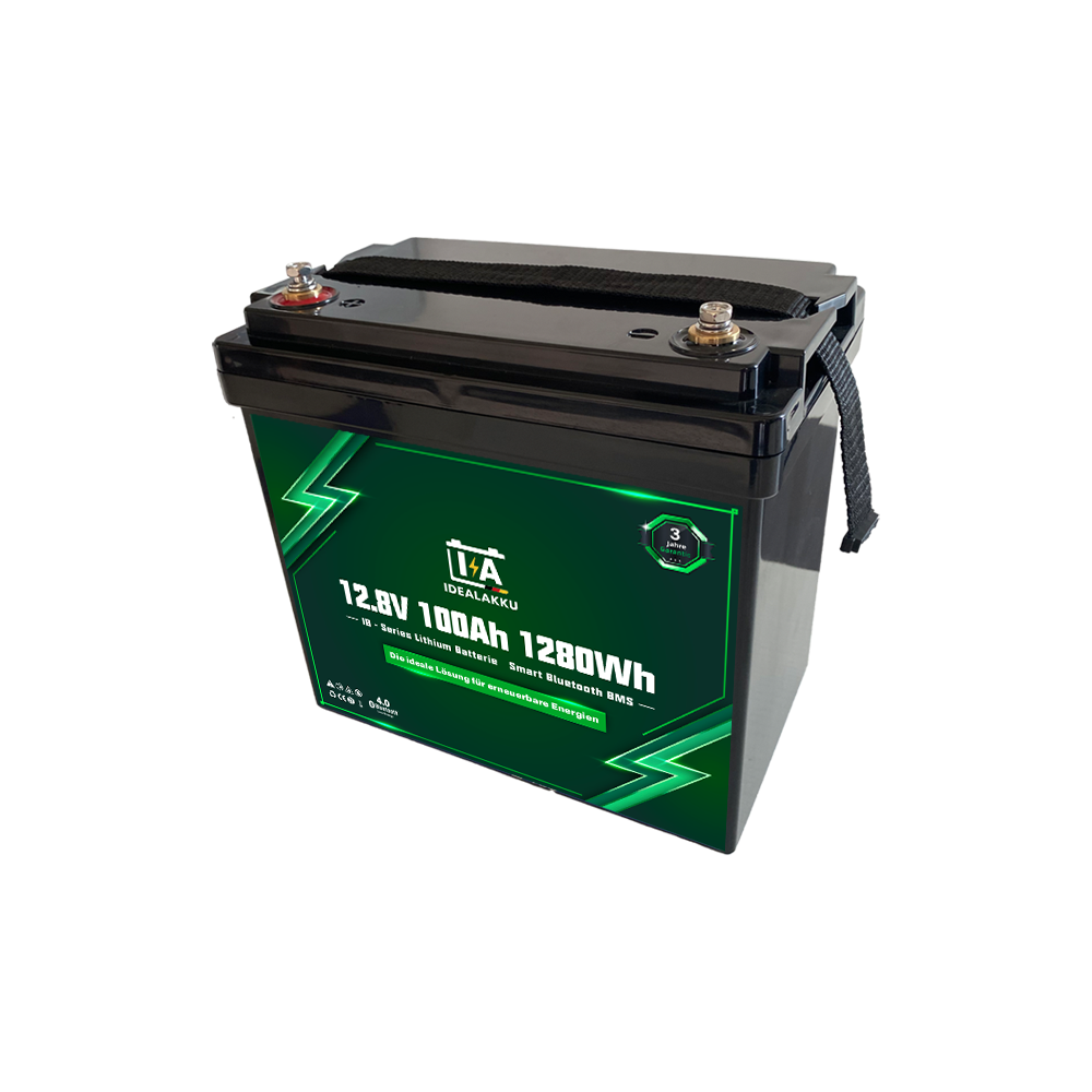Batterie Lithium LiFePO4 12.8V 100Ah IDEALAKKU IB-12-100-MINI Bluetooth – Remplacement AGM GEL