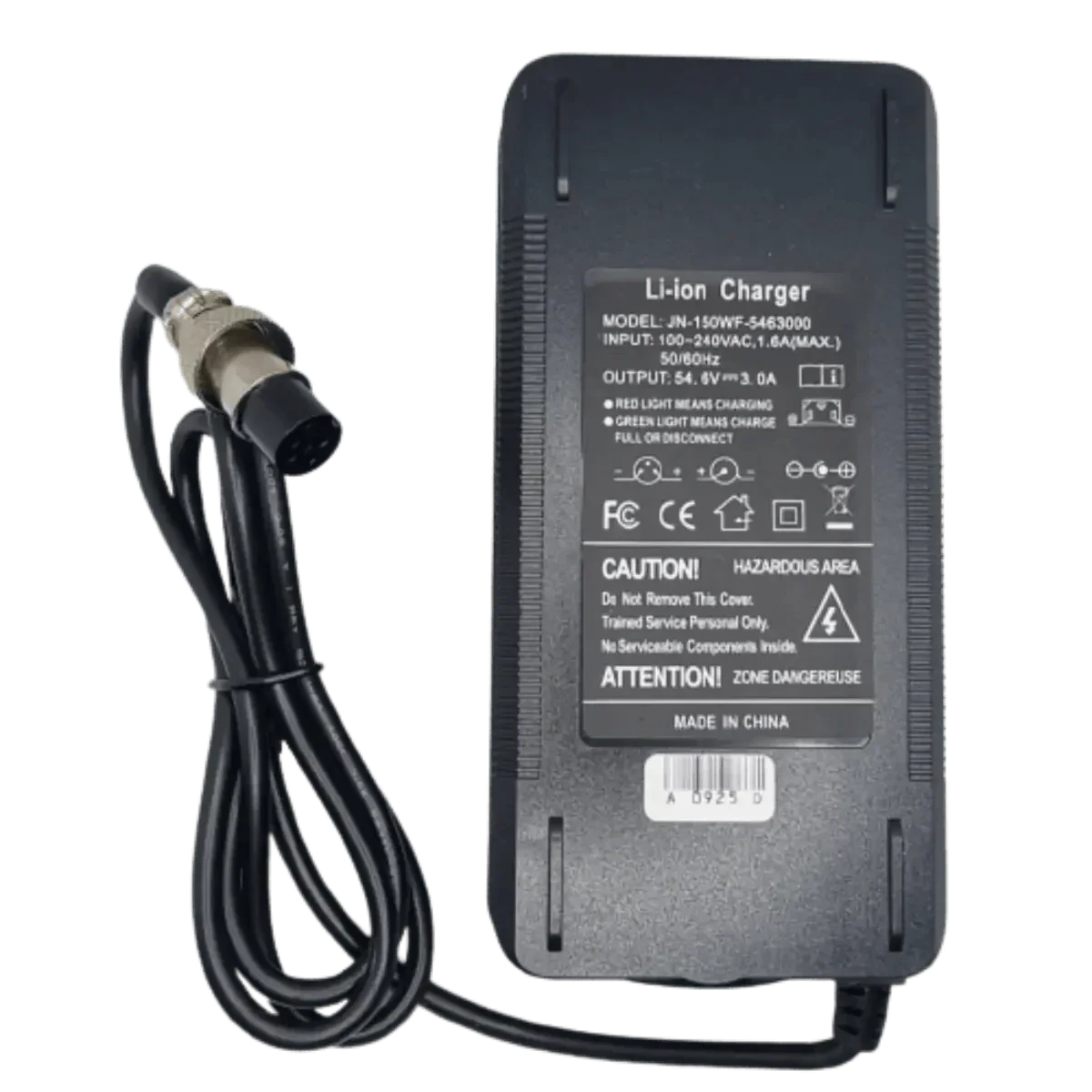 Chargeur 54.6v 3A Li-ion XLR 3 Pins Ecrou