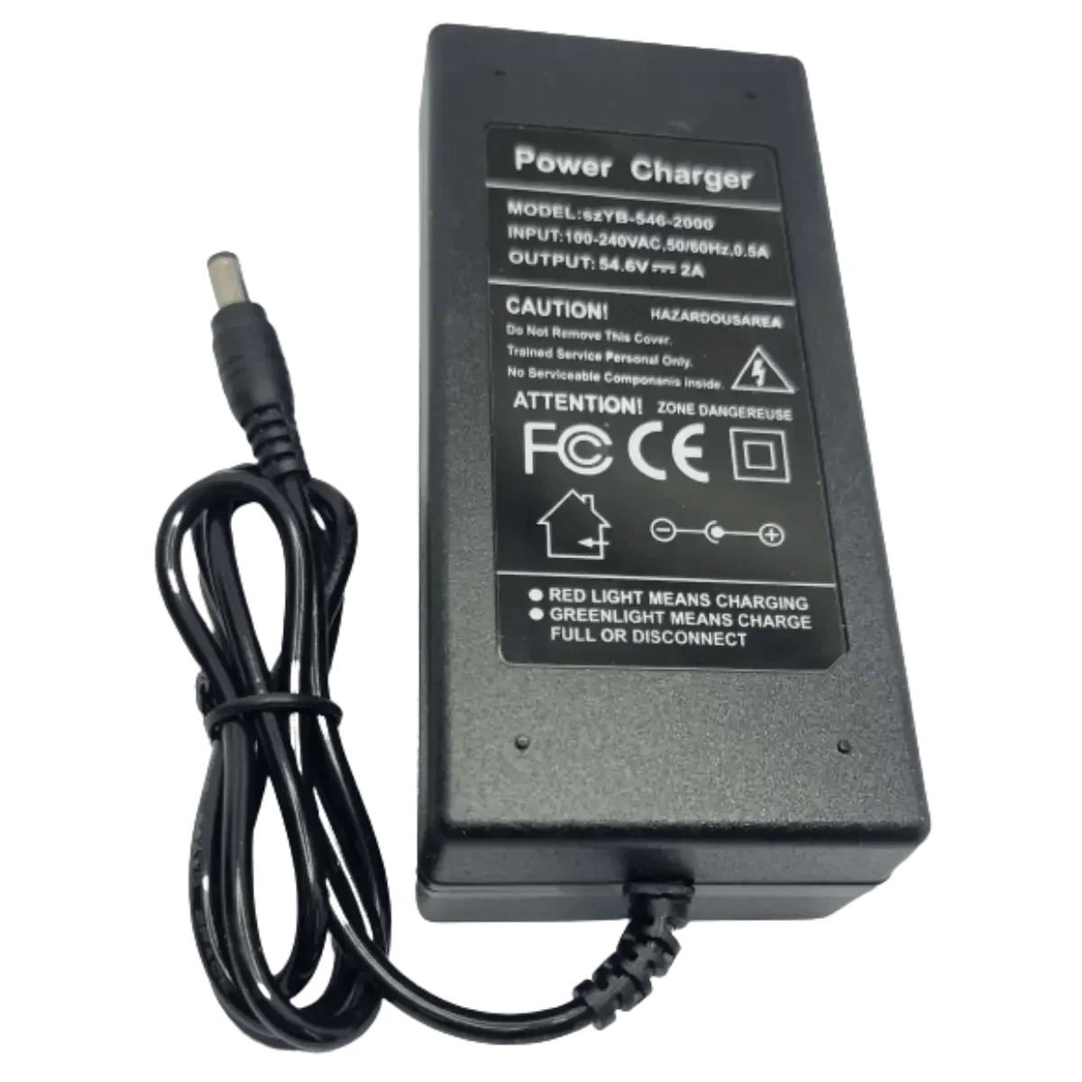 Chargeur 54.6v 1.5A Connecteur rond 5.5 x 2.5mm