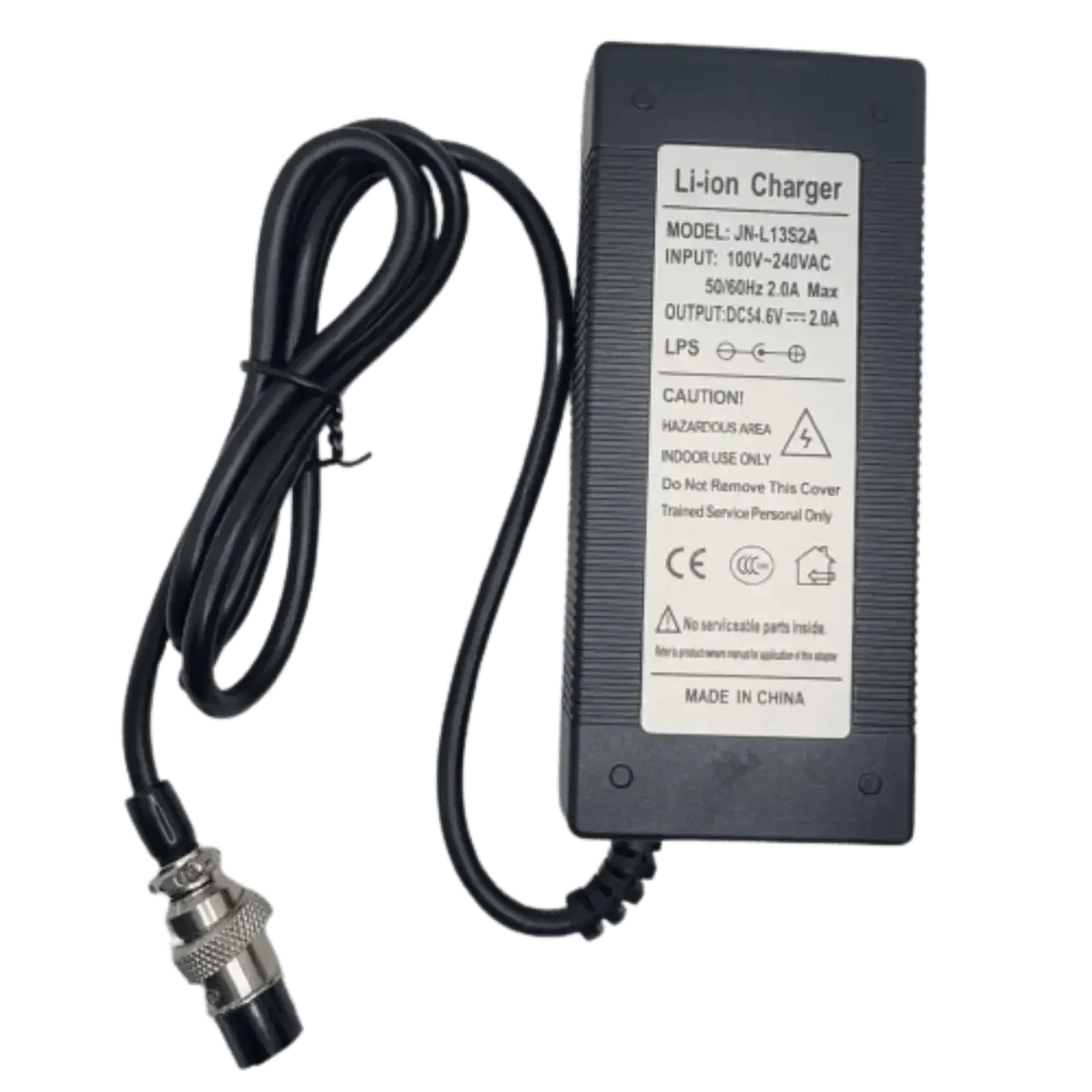 Chargeur 54.6v 2A Li-ion XLR 3 Pins écrou