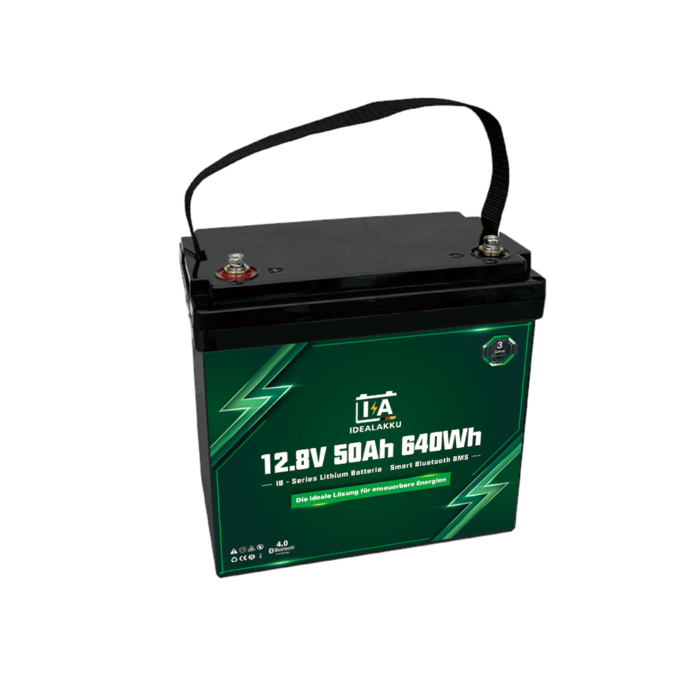 Batterie Lithium LiFePO4 12.8V 50Ah IB-12-50 IDEALAKKU Bluetooth – Remplacement AGM GEL