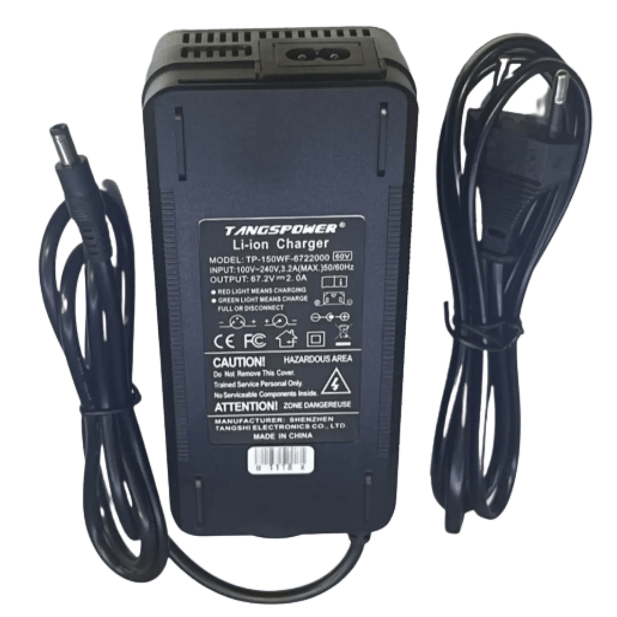 Chargeur de batterie lithium 67.2V 2A avec connecteur 5.5x2.1mm