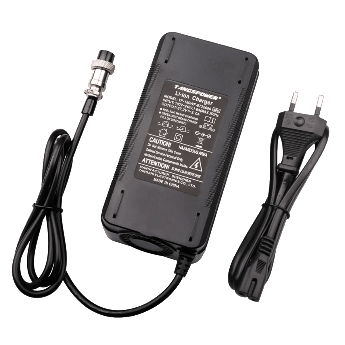 Chargeur 67.2v 2A Connecteur XLR écrou 3 contact
