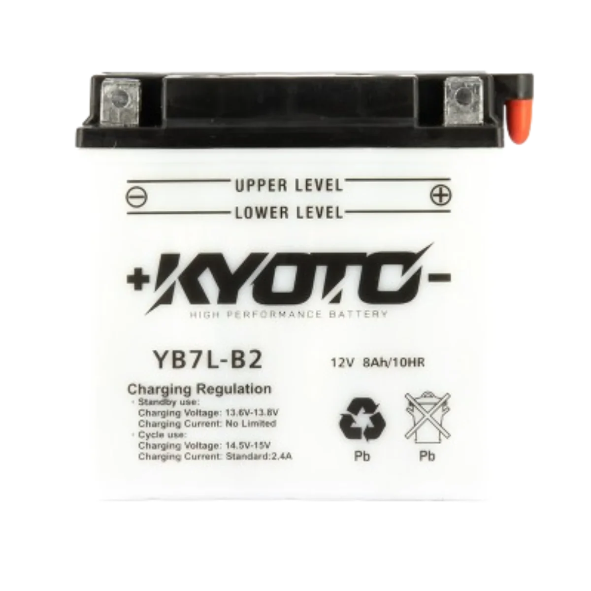 Batterie Moto Kyoto YB7L-B2 12V 8Ah 90A CCA – Conventionnelle avec Pack Acide KYOTO