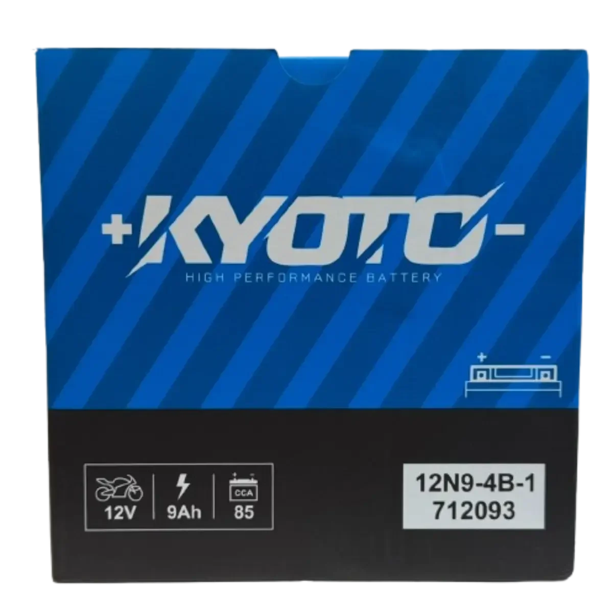 Batterie Moto KYOTO 12N9-4B-1 12V – Conventionnelle avec Entretien livrée avec Pack Acide