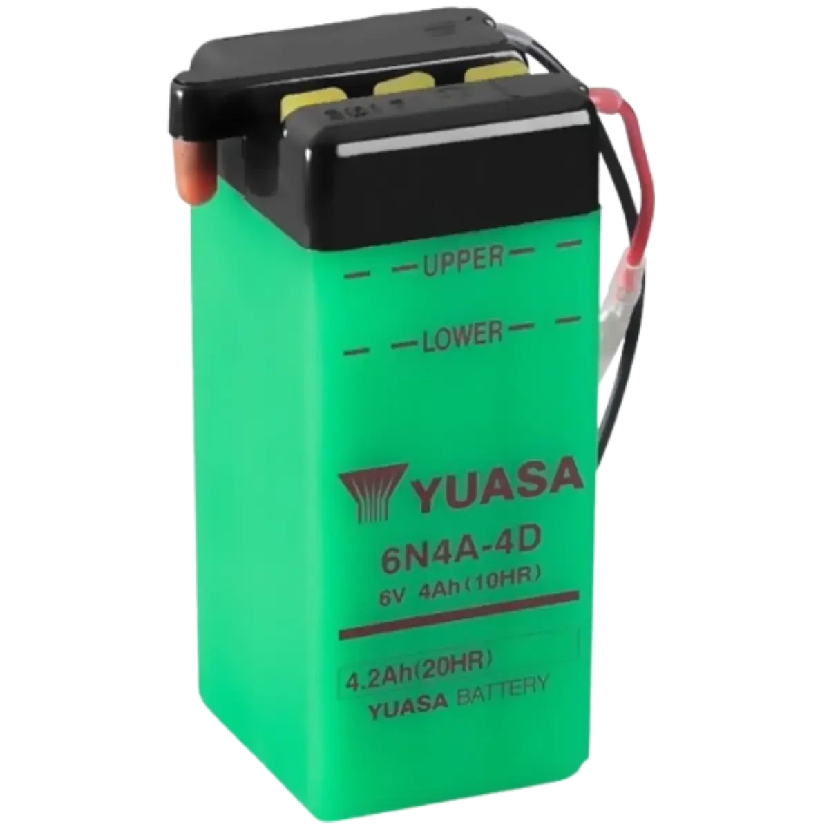 Batterie Moto YUASA 6N4A-4D 6V – Conventionnelle avec Entretien livrée Sans Acide