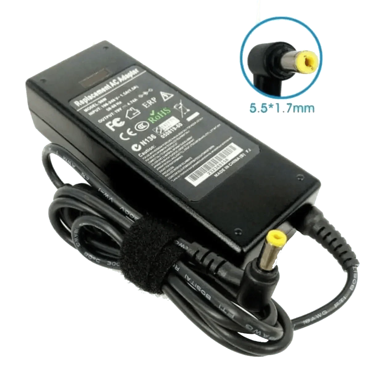 Chargeur pour Pc Acer 19V 90W 4.74A fiche 5.5x1.7mm