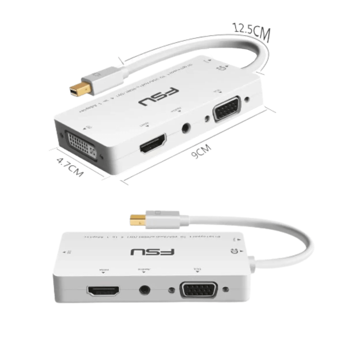 Adaptateur 4 en 1 Mini DisplayPort vers VGA DVI