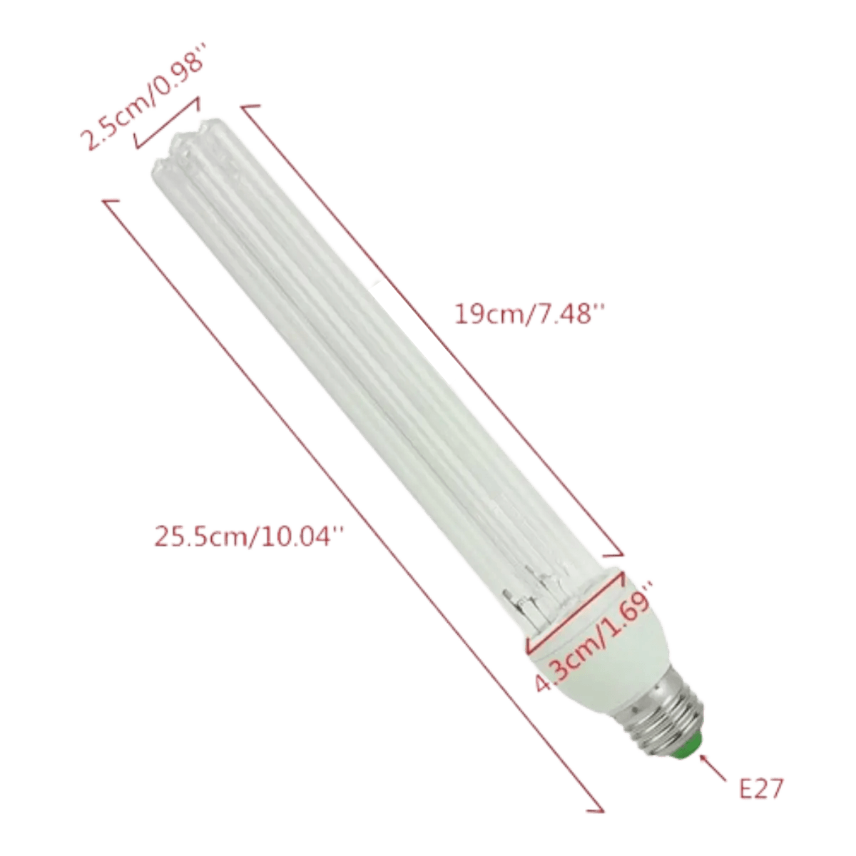 Lampes 220V ac à Quartz UVC ozone 25W