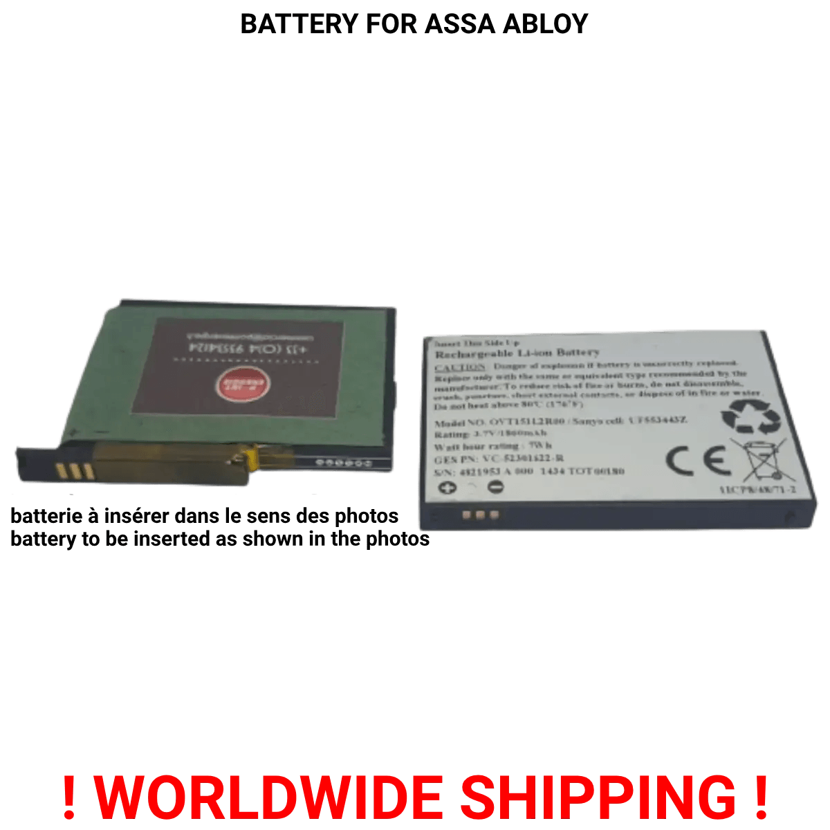 Batterie pour Assa Abloy