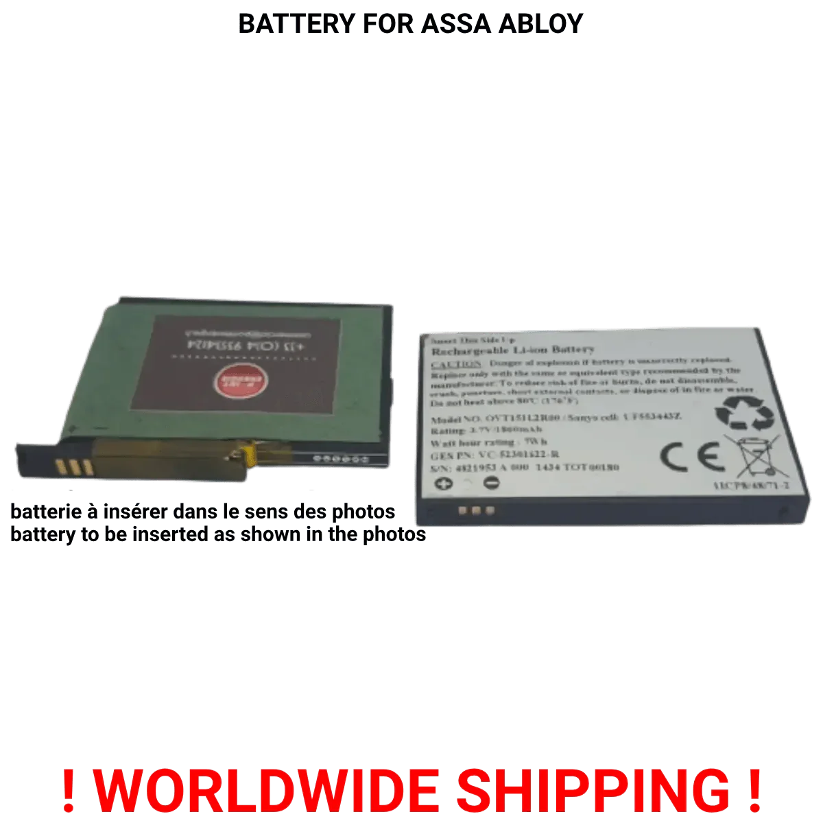 Batterie pour Assa Abloy