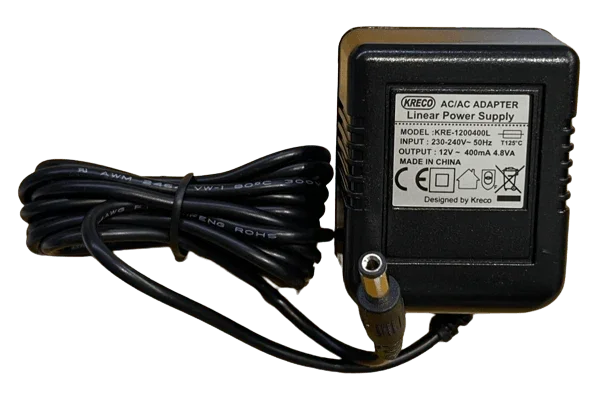 Transformateur AC/AC 12V 400mA 5W complet avec câble et fiche européenne