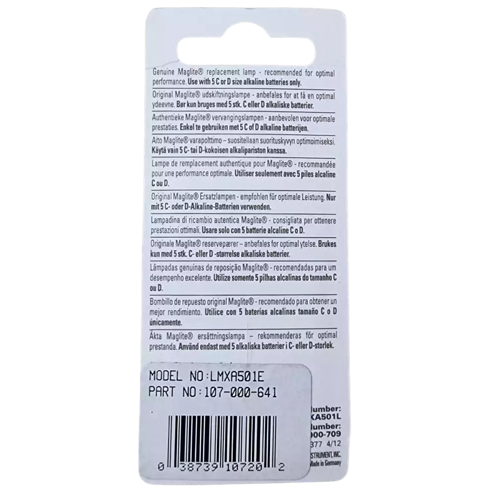 Ampoule Xenon Maglite LMXA501 pour lampe torche utilisant 5 piles C
