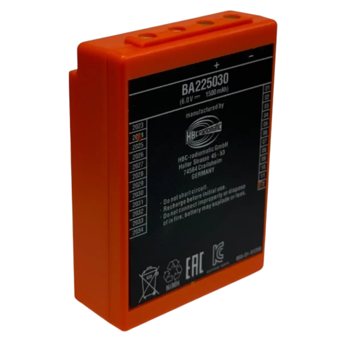 Batterie compatible FUB5AA BA225030 pour télécommande de grue HBC Linus, Spectrum