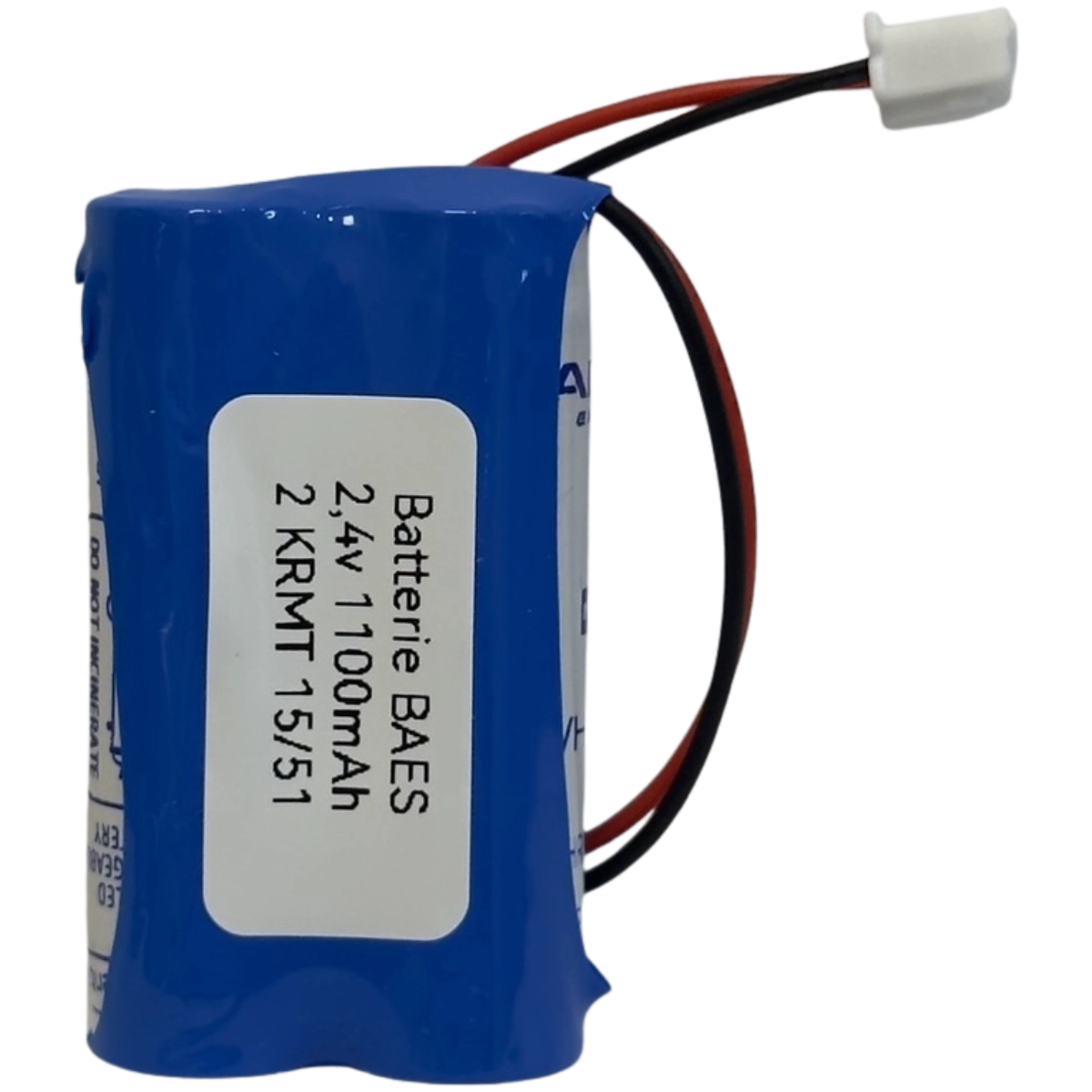 Batterie NiMh 2.4V 1.1Ah pour éclairage de secours BAES 2KRMT 15/51, AA800HT, HB00026TA