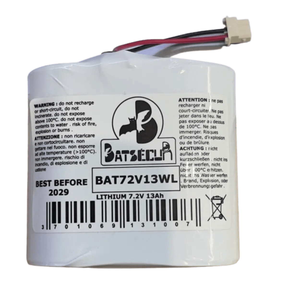 Pile 7.2V 13Ah BAT72V13WL pour Alarme Tecnoalarm