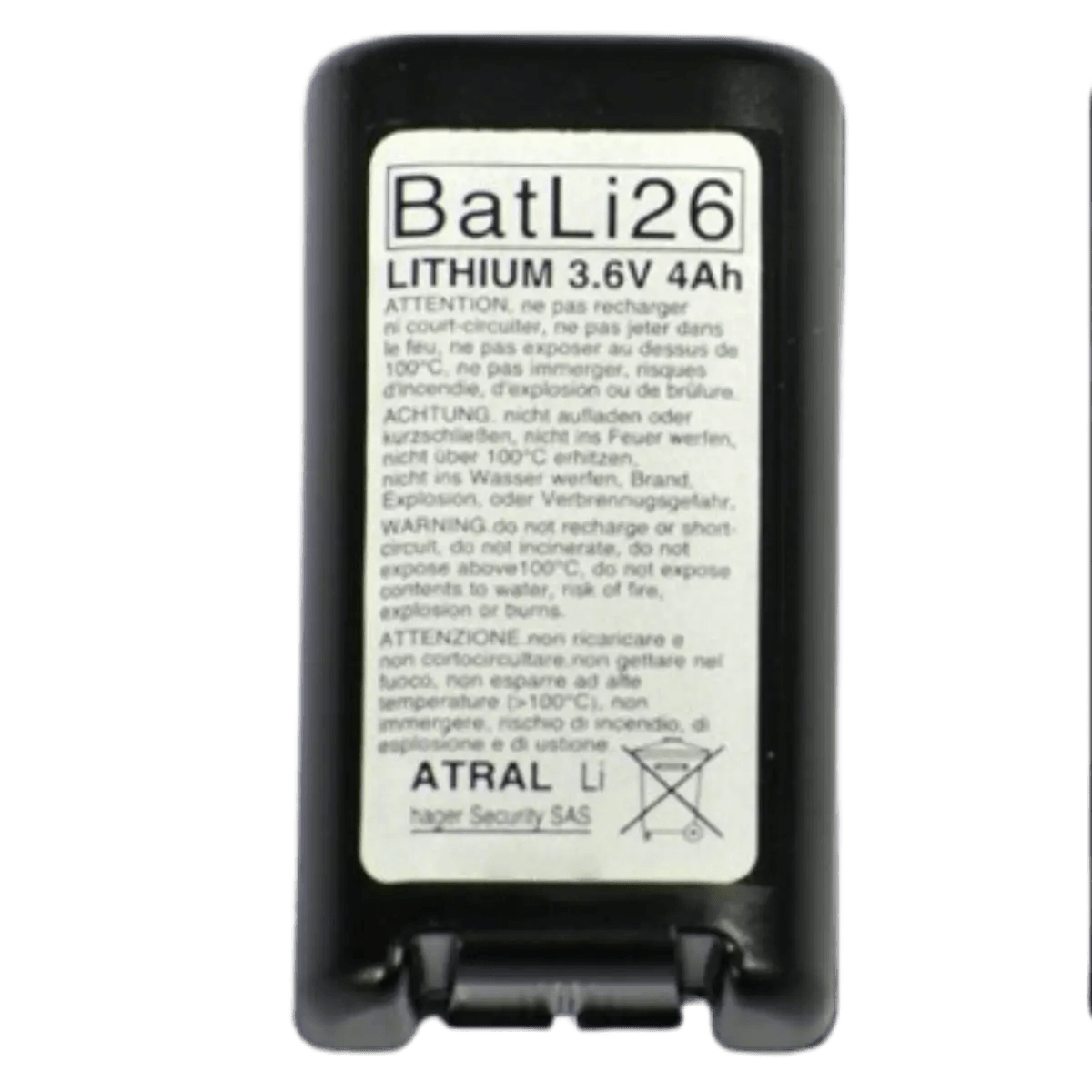 Pile Hager pour Alarme Daitem BATLI25, BATLI26