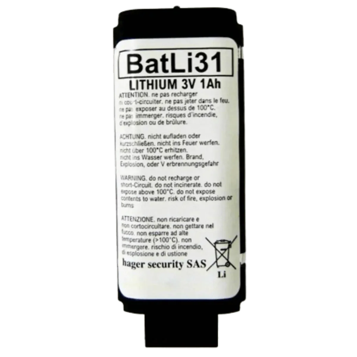 Pile BATLI31 d’origine Daitem Hager avec connecteur visible
