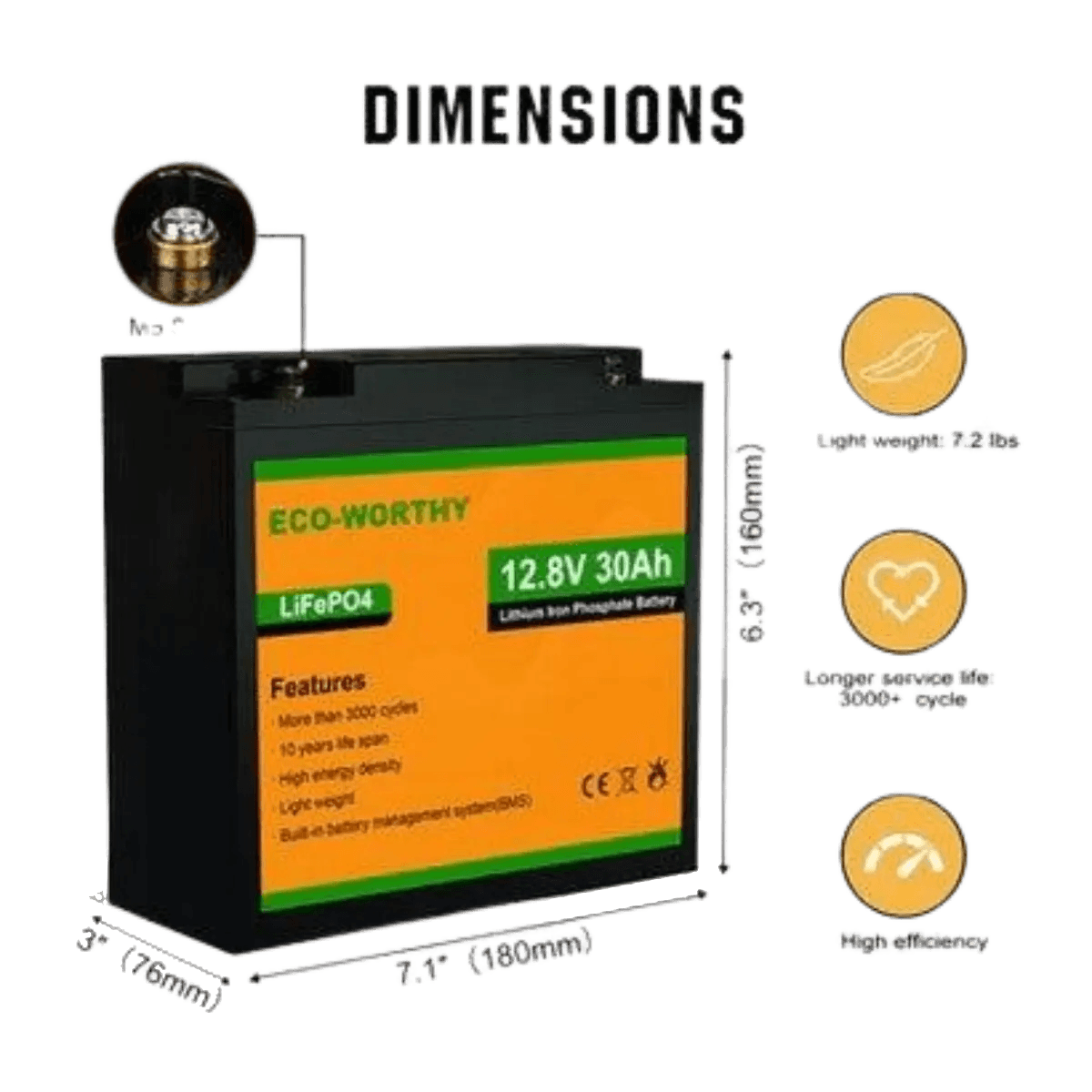 Batterie lithium LiFePO4 12V 30Ah