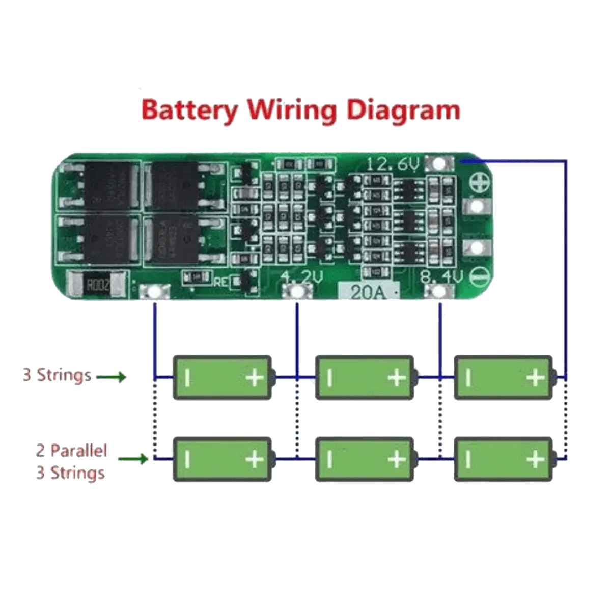 Protection BMS Li-Ion 3S - 11.1V 20A