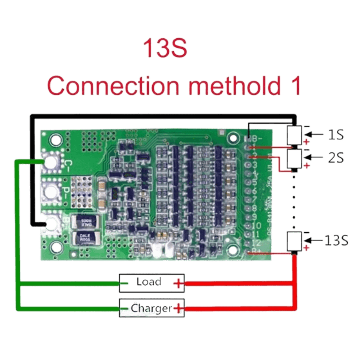 Carte de protection BMS LiFEPO4 6S à 13S - 25A - Accessoires Energie