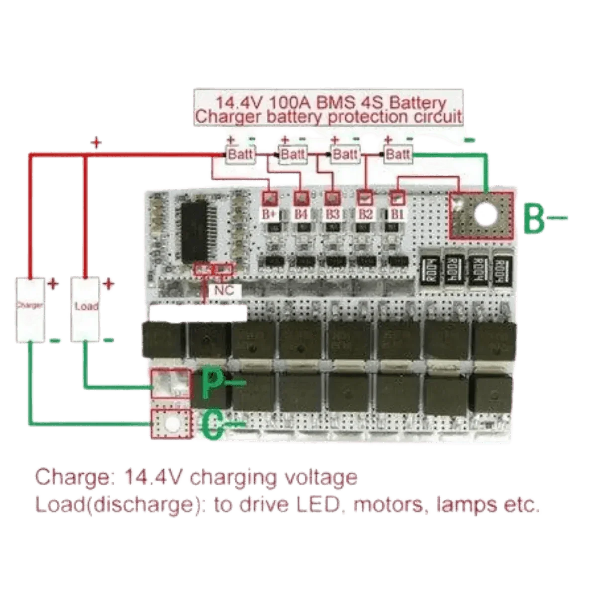 BMSLiFEPO44S12.8V100A-3 - Accessoires Energie