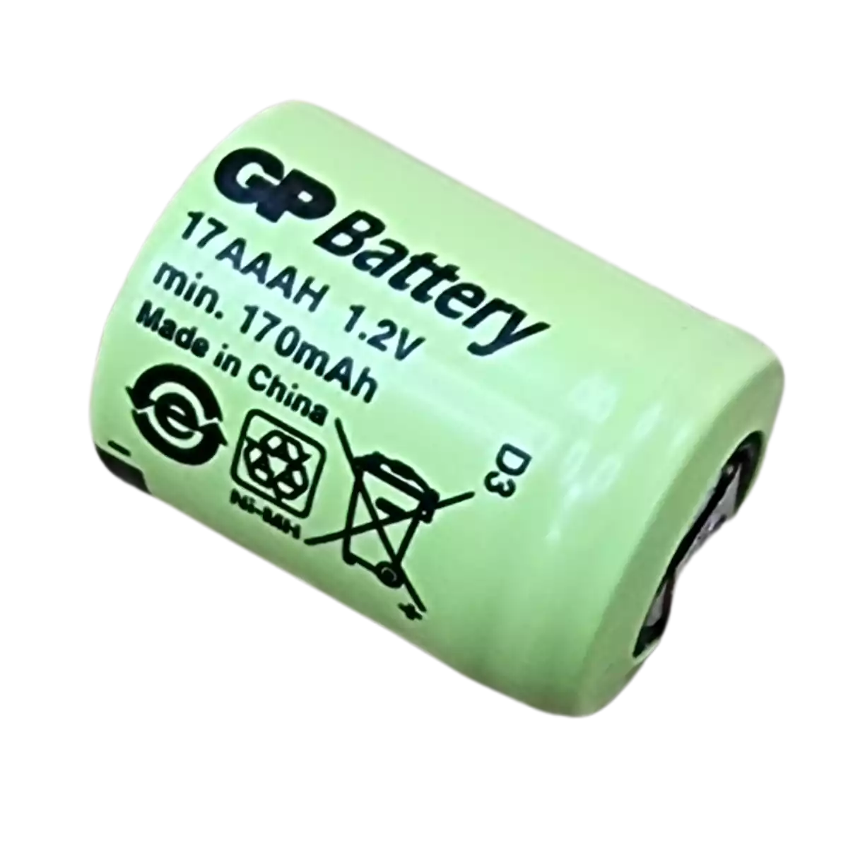 Accu 1/3 AAA NiMH 170mAh rechargeable vue de face