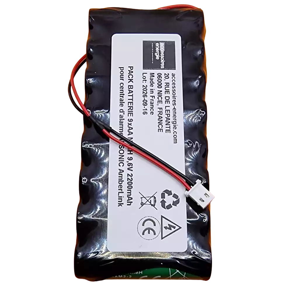 Batterie 9.6V 2000mAh pour alarme Visonic