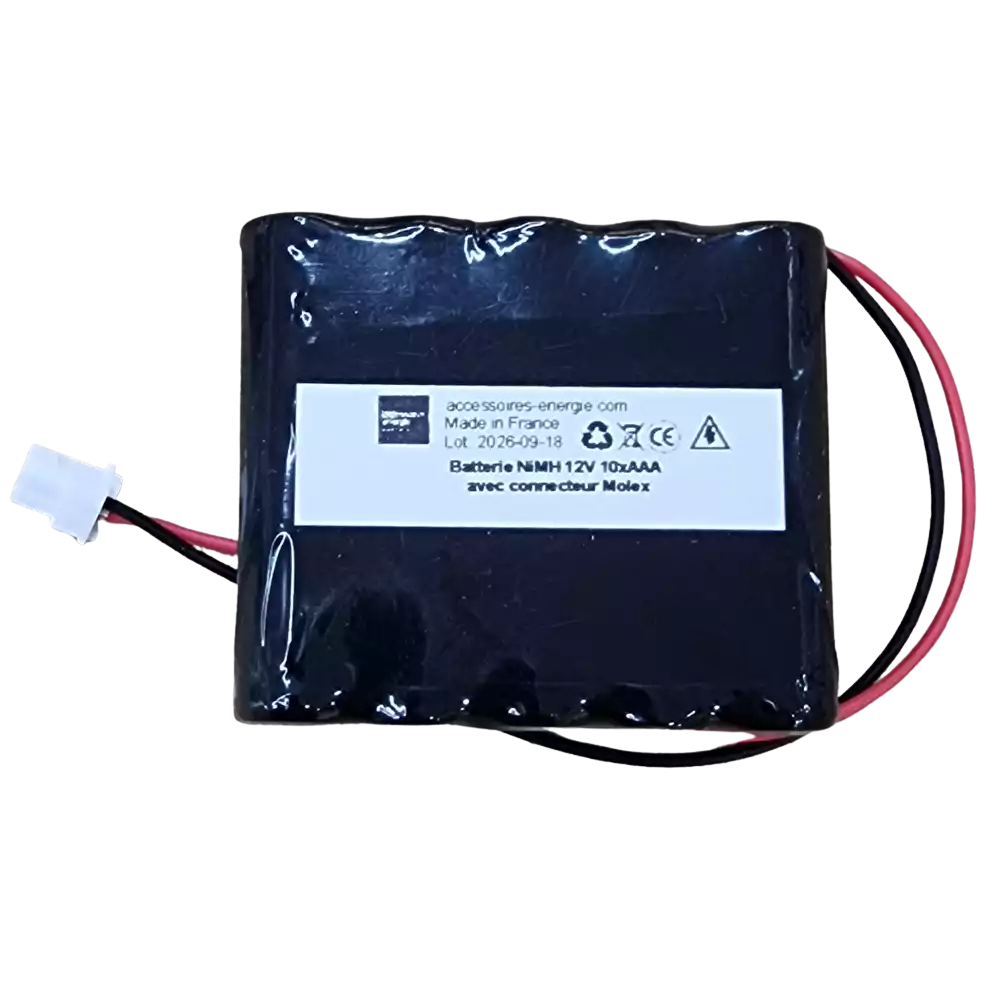 Batterie NiMH 12V 800mAh 10 cellules AAA avec connecteur